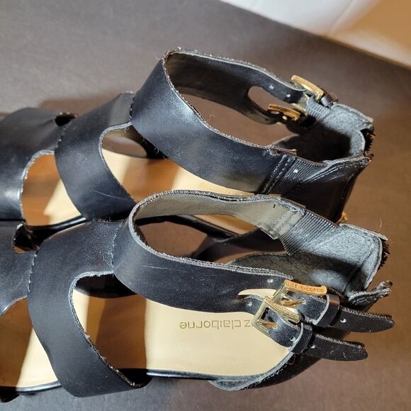 WOMEN"S BLACK OPEN TOE WITH BACK ZIPPER SANDAL - Picture 11 of 15